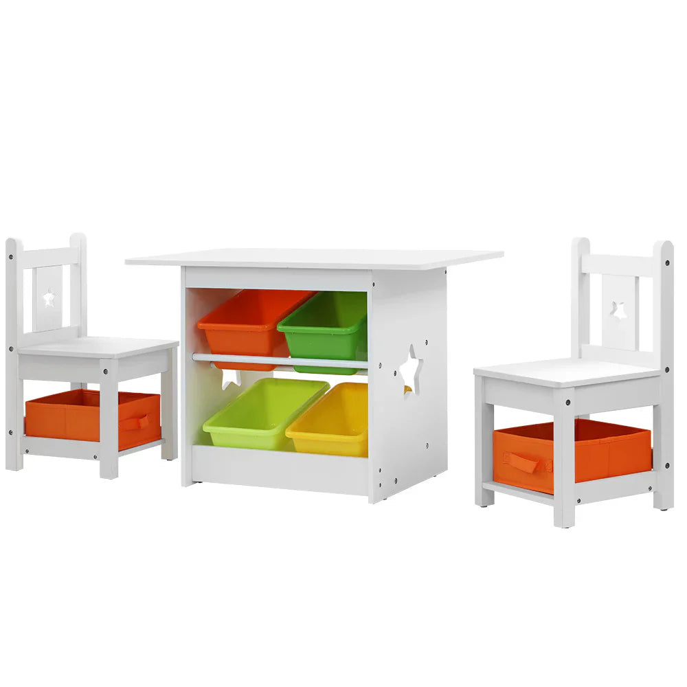 Kids table & Chairs with toy storage box 