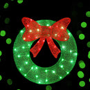 0.6M Christmas Lights 50 LED Motif Solar Wreath Xmas Decorations Jingle Jollys - RnR Galore
