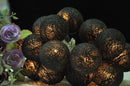 1 Set of 20 LED Black 5cm Cotton Ball Battery Powered String Lights Christmas Gift Home Wedding Party Bedroom Decoration Outdoor Indoor Table Centrepiece - RnR Galore