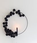 1 Set of 20 LED Black 5cm Cotton Ball Battery Powered String Lights Christmas Gift Home Wedding Party Bedroom Decoration Outdoor Indoor Table Centrepiece - RnR Galore
