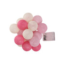 1 Set of 20 LED Pink 5cm Cotton Ball Battery Powered String Lights Christmas Gift Home Wedding Party Girl Bedroom Decoration Outdoor Indoor Table - RnR Galore