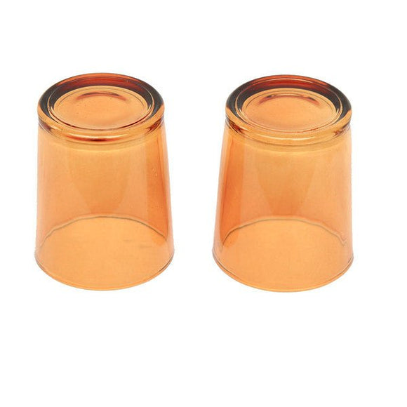 10 Pack Orange Glass Votive Tealight Candle Holders House Party Centerpiece Xmas Wedding Decor Glass Candlestick Party Decorations Bridal Baby Shower Event - RnR Galore