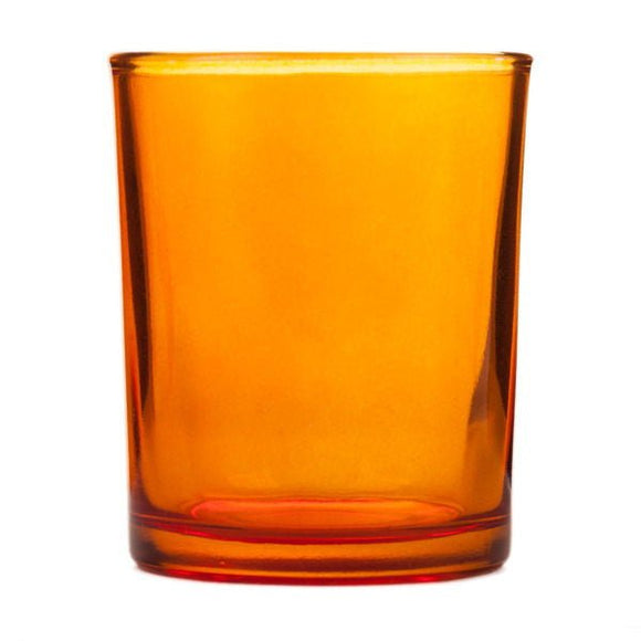 10 Pack Orange Glass Votive Tealight Candle Holders House Party Centerpiece Xmas Wedding Decor Glass Candlestick Party Decorations Bridal Baby Shower Event - RnR Galore
