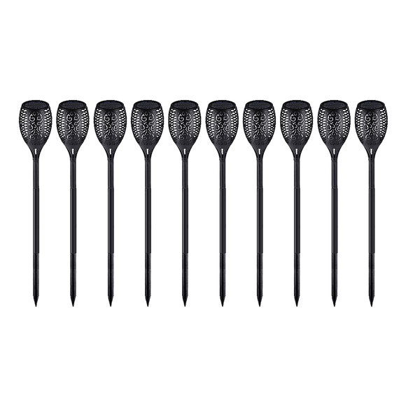 10 Pack Solar Torch Lights 96 LED Flickering Lighting Dancing Flame Garden Lamp - RnR Galore