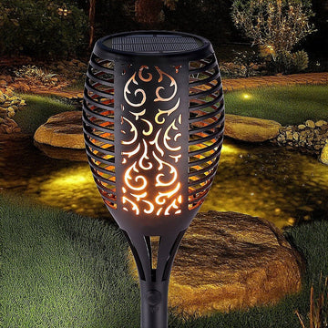 10 Pack Solar Torch Lights 96 LED Flickering Lighting Dancing Flame Garden Lamp - RnR Galore