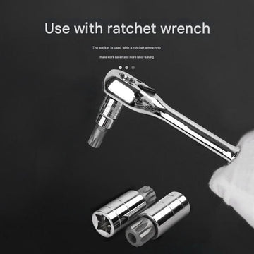 10 - Piece M - Type Spline Bit Socket Set - Chrome Steel, Polished & Quenched for Durability with Storage Case(blue) - RnR Galore