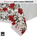 100% Cotton Ashdene Poinsettia Festive Christmas Holiday Tablecloth 150 x 300 cm - RnR Galore
