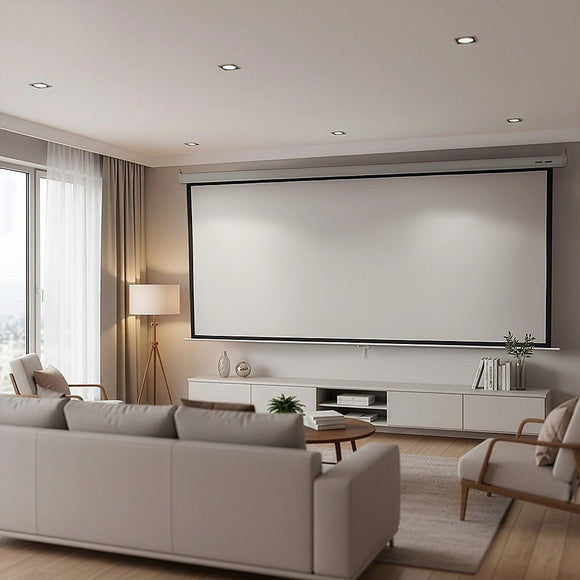 100 Inch 16:9 Manual Pull Down Outdoor Projector Projection Screen Theater Movie - RnR Galore