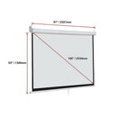 100 Inch 16:9 Manual Pull Down Outdoor Projector Projection Screen Theater Movie - RnR Galore