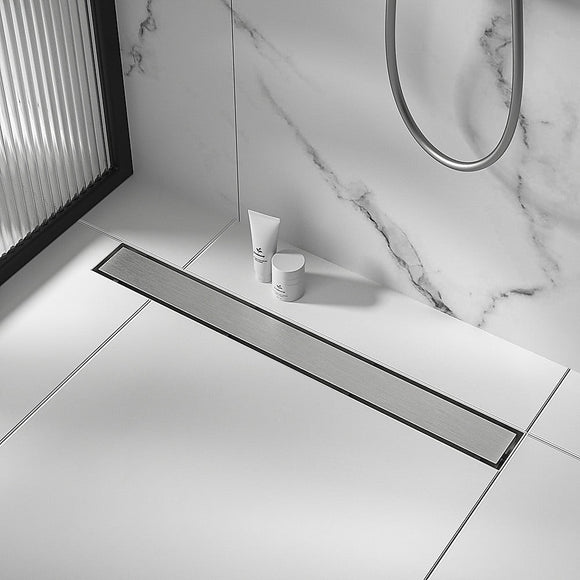 1000mm Tile Insert Bathroom Shower Stainless Steel Grate Drain w/Centre outlet Floor Waste - RnR Galore