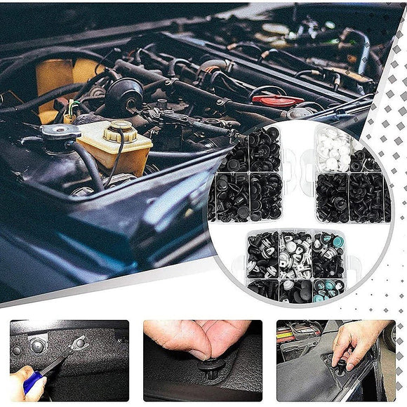 1000PCS Car Retainer Clips Auto Fasteners Push Trim Clips Pin Rivet Bumper Kit - RnR Galore