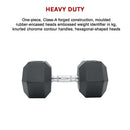 10KG Commercial Rubber Hex Dumbbell Gym Weight - RnR Galore