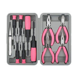 11 - Piece Precision Craft & Jewelry Making Tool Kit with Portable Case - Pliers, Screwdrivers & Tweezers for DIY Projects(green) - RnR Galore