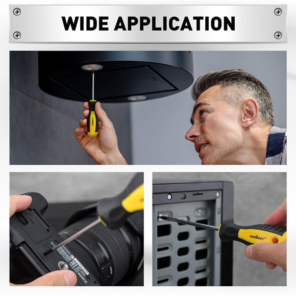 11 - Pieces Magnetic Screwdriver Set with Case Magnetizer Demagnetizer Flat Head - RnR Galore