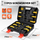 11 - Pieces Magnetic Screwdriver Set with Case Magnetizer Demagnetizer Flat Head - RnR Galore