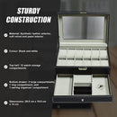 12 Grids Watch Display Case Leather jewellery Storage Box Organiser Lock Key - RnR Galore