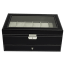 12 Grids Watch Display Case Leather jewellery Storage Box Organiser Lock Key - RnR Galore