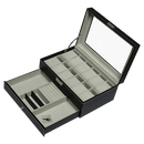 12 Grids Watch Display Case Leather jewellery Storage Box Organiser Lock Key - RnR Galore