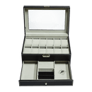 12 Grids Watch Display Case Leather jewellery Storage Box Organiser Lock Key - RnR Galore