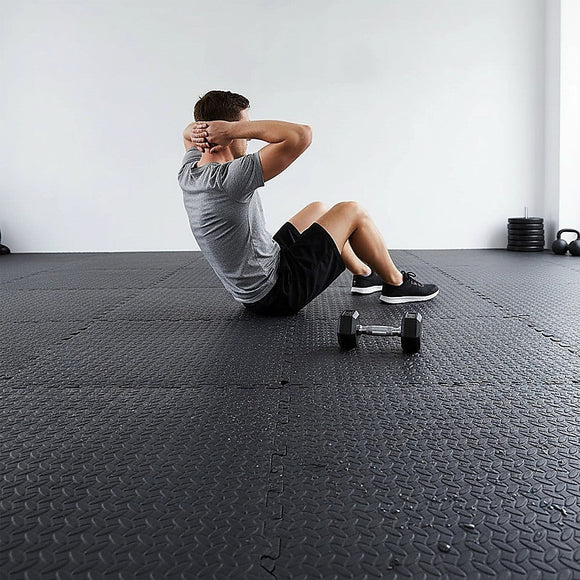 12 Tiles EVA Rubber Foam Gym Mat 60x60cm – 2.5cm Thick Fitness Flooring Set - RnR Galore