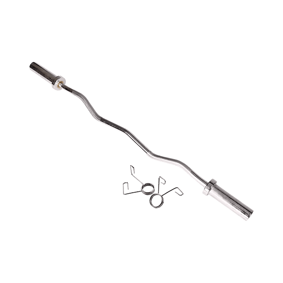 120cm Chrome Olympic EZ Curl Bar – Weightlifting Barbell for Home Gym Training - RnR Galore