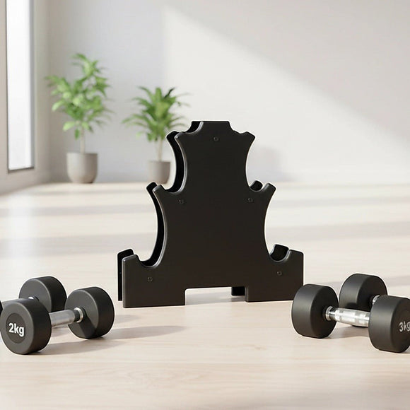 12kg Dumbbell Weights Set with Rack for Home Gym Training - RnR Galore