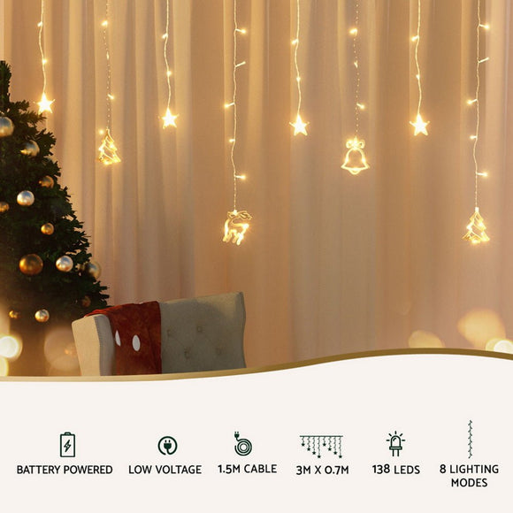 138 LED 3M Christmas Lights Icicle Light Warm White Jingle Jollys - RnR Galore
