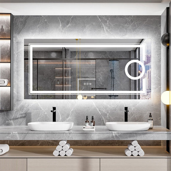 1400x700mm LED Bathroom Mirror Anti - fog Illuminated - RnR Galore