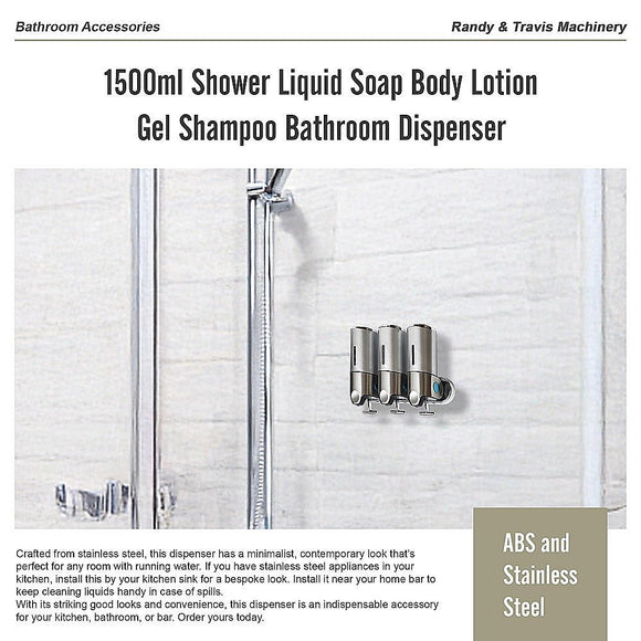 1500ml Shower Liquid Soap Body Lotion Gel Shampoo Bathroom Dispenser - RnR Galore