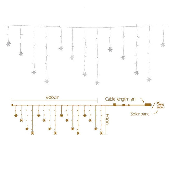 160 LED 6M Christmas Lights Icicle Light Solar Cold Jingle Jollys - RnR Galore