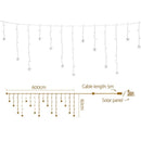 160 LED 6M Christmas Lights Icicle Light Solar Warm Jingle Jollys - RnR Galore