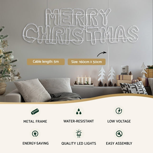 1.6M Christmas Lights Motif 360 LED Rope Light Outdoor Decoration Jingle Jollys - RnR Galore