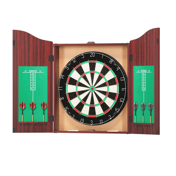 18" Dartboard Cabinet Set Professional Dartboard Wood Classic Game Party Sport - RnR Galore