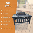 18" Square Metal Fire Pit Outdoor Heater - RnR Galore