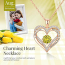 18K Rose Gold Necklaces for Women, 926 Sterling Silver Gifts for Mothers Day, Jewelry for Wife Mom Her Girlfriend, Birthstone Diamond Necklace for Birthday Anniversary, Heart Pendant Jewelry - AUG - RnR Galore