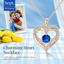 18K Rose Gold Necklaces for Women, 927 Sterling Silver Gifts for Mothers Day, Jewelry for Wife Mom Her Girlfriend, Birthstone Diamond Necklace for Birthday Anniversary, Heart Pendant Jewelry - SEP - RnR Galore