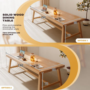 1.8M Solid Wood Dining Table Square Dining Table Dining Table Kitchen Furniture - RnR Galore