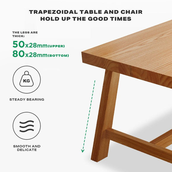 1.8M Solid Wood Dining Table Square Dining Table Dining Table Kitchen Furniture - RnR Galore