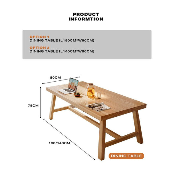 1.8M Solid Wood Dining Table Square Dining Table Dining Table Kitchen Furniture - RnR Galore