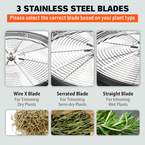 19 inch Bud Leaf Bowl Trimmer Tumble Stainless Steel Blades Twisted Spin Cut - RnR Galore
