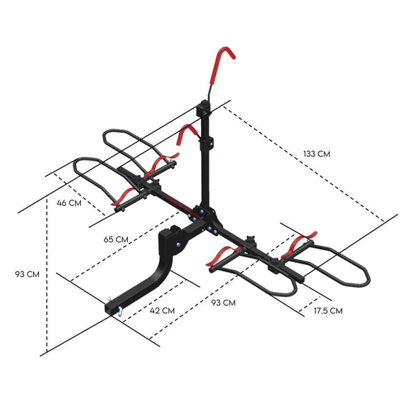 2 Bike Rack for Car SUV Rear Bicycle Holder Carrier Hitch Mount Platform Holder - RnR Galore