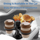 2 - in - 1 Car Rotating Dinner Tray & Double Cup Holder with Secure Phone Mount - Car Cup Slot Swivel Expander and Snacks & Drinks Organizer - RnR Galore