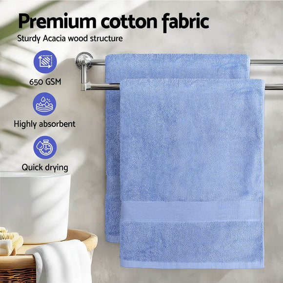 2 Pack Bath Sheets Set Cotton Extra Large Towel Blue - RnR Galore