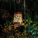 2 - Pack Decorative Solar Butterfly Hanging Lantern(11x11x17CM) - Waterproof Metal Hollow - Carved Outdoor Garden Projection Light for Garden and Patio - RnR Galore