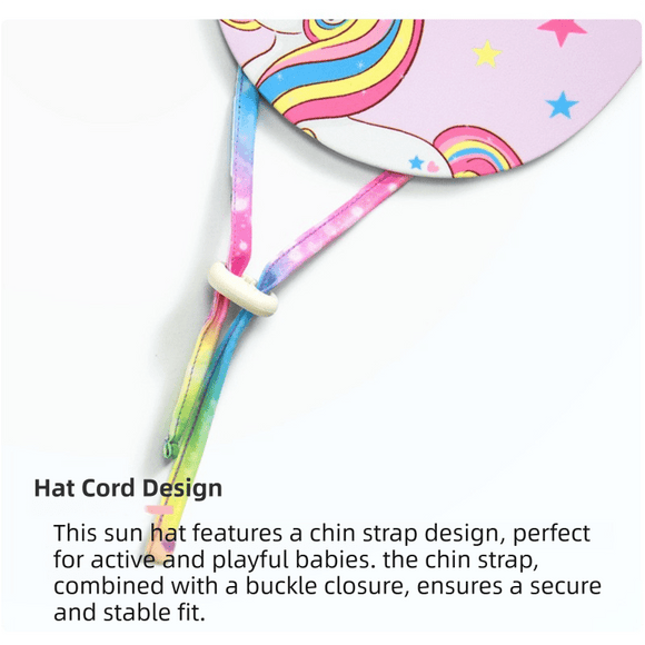 2 - Pack Girls' Sun Protection Swim Cap Set - Cute Cartoon Rainbow Horse Pattern, Quick Dry Nylon Swimming & Wading Hat - RnR Galore