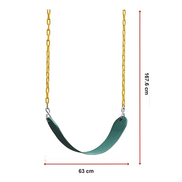 2 Pack Heavy Duty Playground Swing Seats with 66 Inch Plastic Coated Chains for Outdoor Backyard Play - RnR Galore
