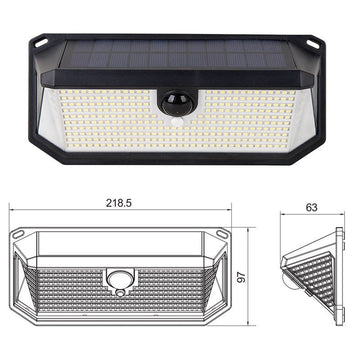 2 - Pack Solar Motion Sensor Wall Light(416 - Bead LED) - 3 Lighting Modes, IP64 Waterproof, Three - Sided Wide - Angle Lighting for Outdoor Security and Garden Lighting - RnR Galore