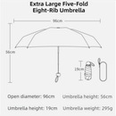 2 - Pack White Ultra - Compact 5 - Fold Waterproof All - Weather Umbrella for Women - Heart Pattern, Black Glue UV Protection, 8 - Rib Frame, Portable Capsule Parasol - RnR Galore