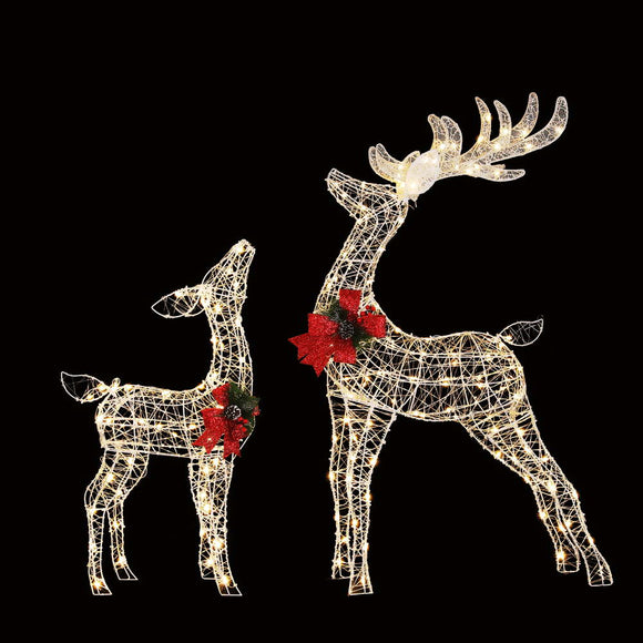 2 PCS Christmas Lights 170 LED Fairy Light Reindeer Decorations Jingle Jollys - RnR Galore