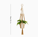 2 pcs Handwoven Plant Hanger - Cotton Rope Hanging Planter with Wooden Rings - RnR Galore
